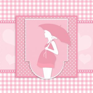 傘を差した妊婦の絵